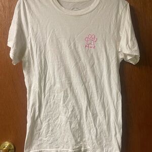 PAWZ Cream Tee with Pink Logo